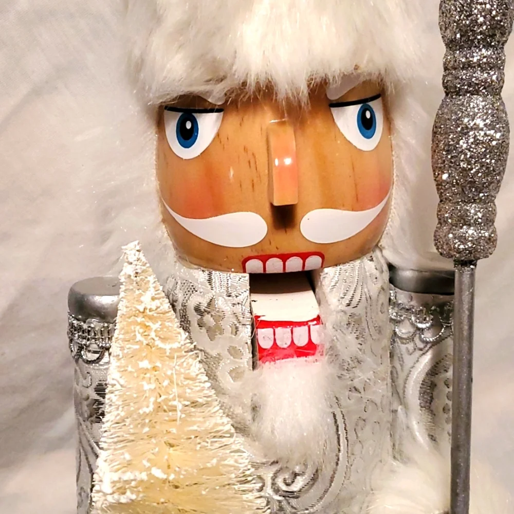 White Christmas Nutcracker decor